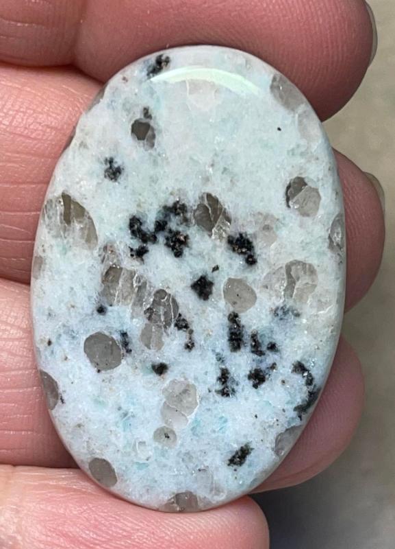 Oval 38x25mm Kiwi Jasper Cabochon 16