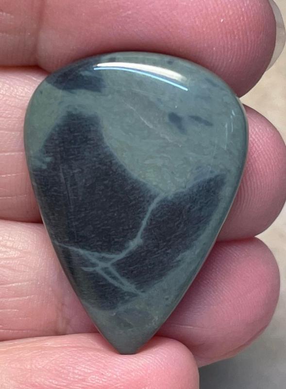 Teardrop 32x23mm Cobweb Jasper Cabochon 06