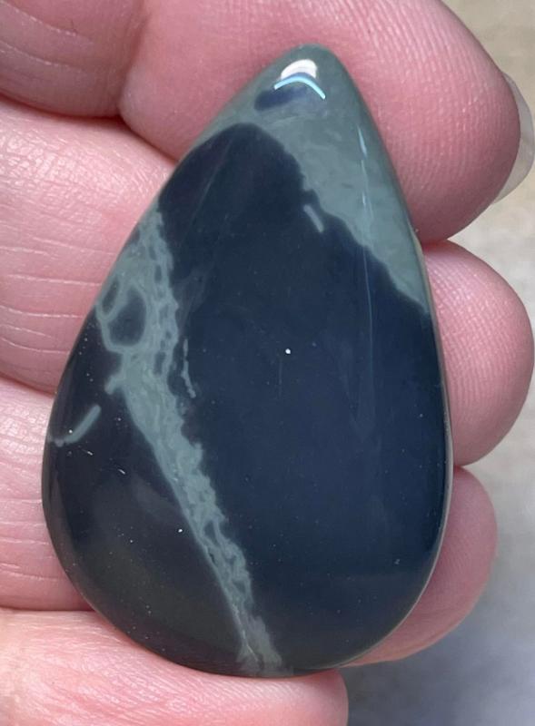 Teardrop 40x25mm Cobweb Jasper Cabochon 11