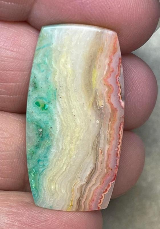Freeform 34x18mm Colour Enhanced Agate Cabochon 28