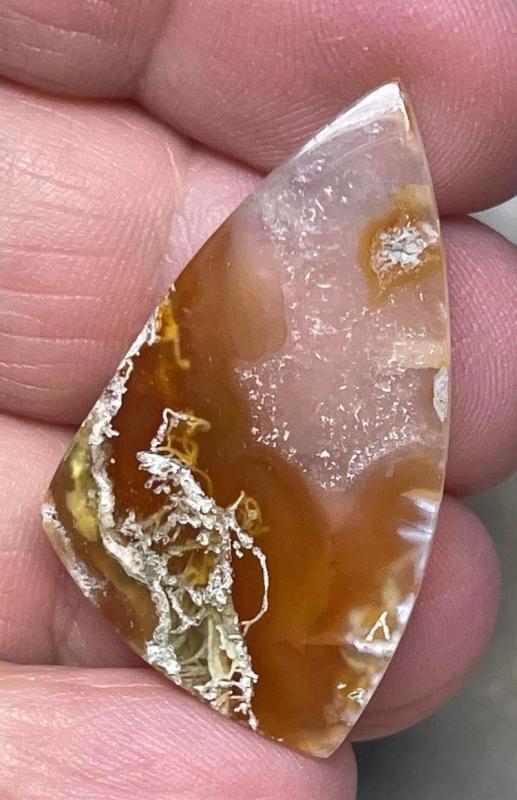 Freeform 36x21mm Natural Lichen Moss Agate Cabochon 35