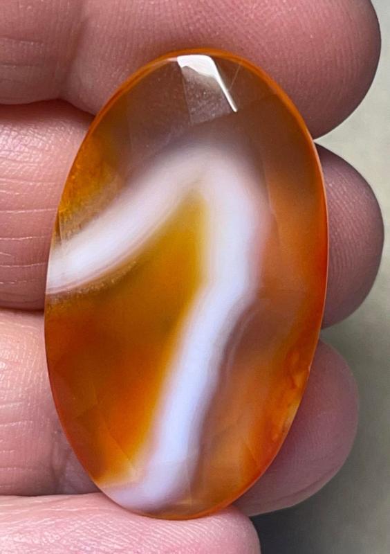 Oval 36x21mm Faceted Banded Onyx Cabochon 24