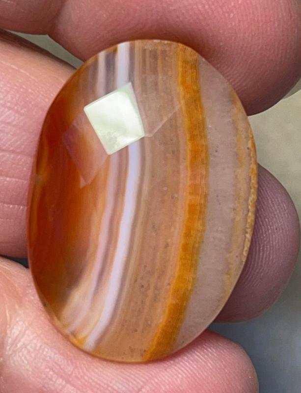 Oval 29x21mm Faceted Banded Onyx Cabochon 27