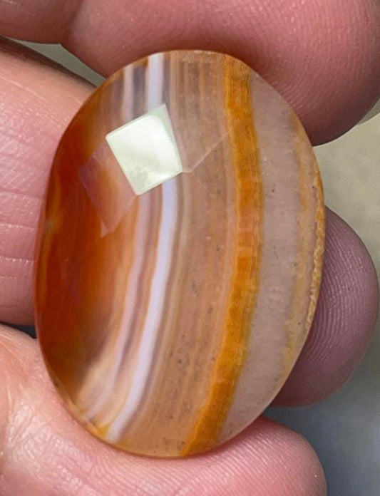 Oval 29x21mm Faceted Banded Onyx Cabochon 27