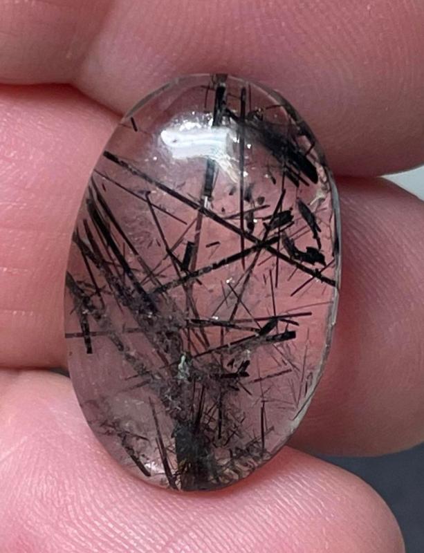 Oval 22x15mm Tourmalated Quartz Cabochon 06