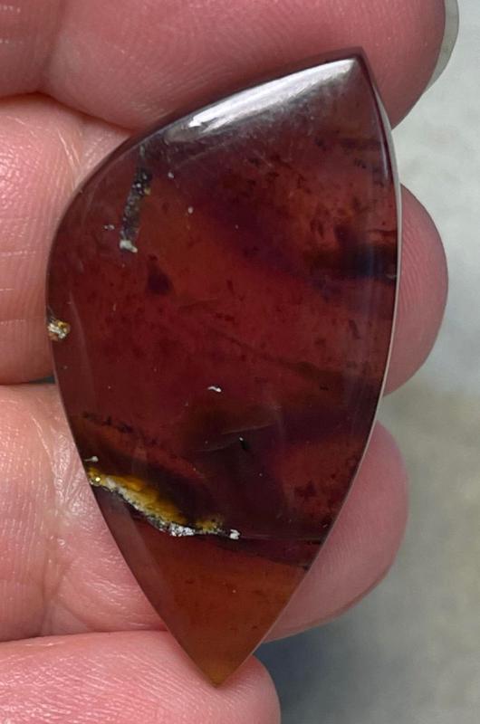 Freeform 39x21mm Indonesian Red Amber Cabochon 03
