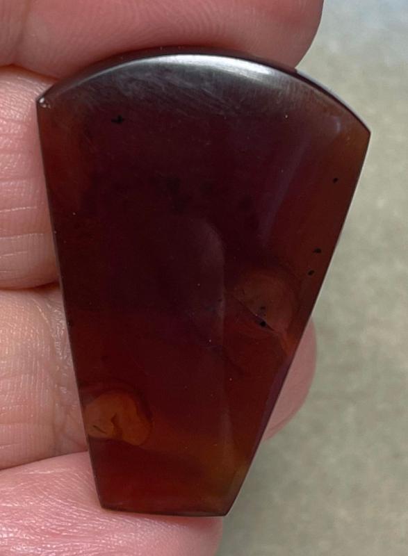Freeform 37x25mm Indonesian Red Amber Cabochon 05