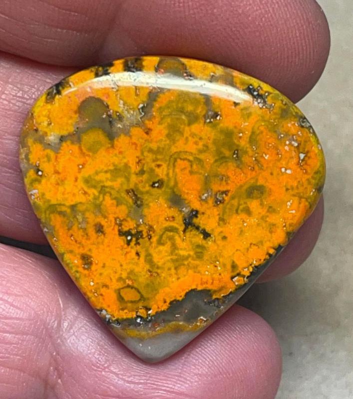 Teardrop 31x31mm Bumble Bee Jasper Cabochon 42