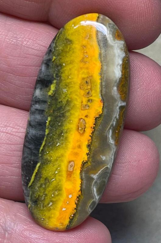 Oval 45x19mm Bumble Bee Jasper Cabochon 44