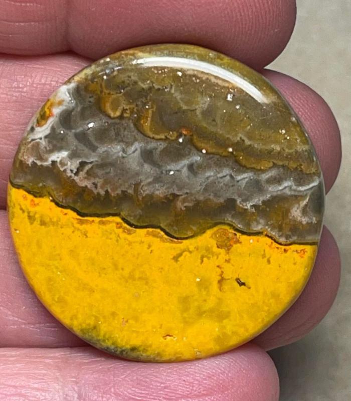 Round 33x33mm Bumble Bee Jasper Cabochon 45