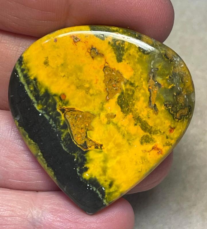 Teardrop 41x40mm Bumble Bee Jasper Cabochon 59