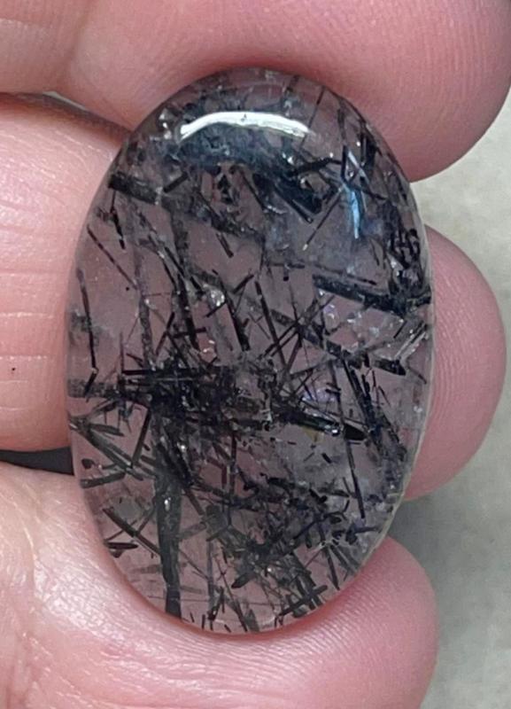 Oval 31x20mm Tourmalated Quartz Cabochon 39