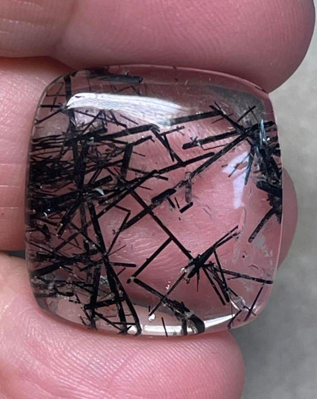 Rectangle 25x24mm Tourmalated Quartz Cabochon 41