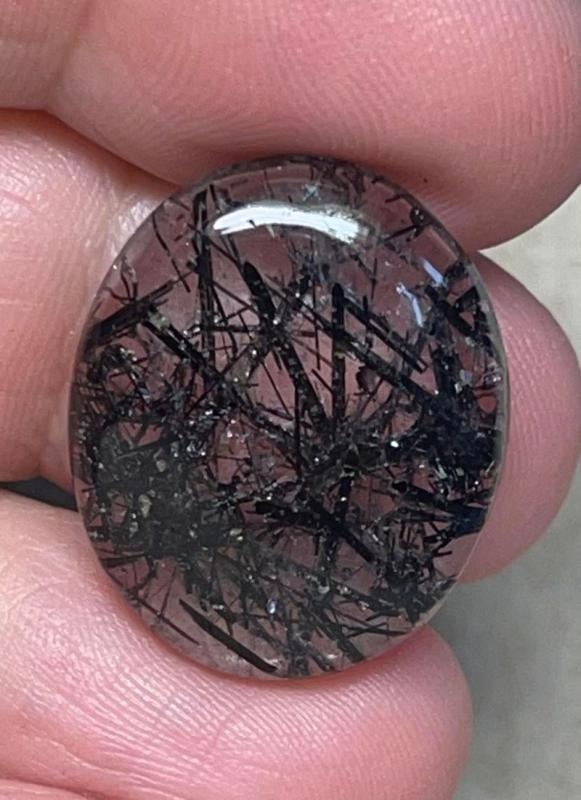 Oval 23x19mm Tourmalated Quartz Cabochon 43