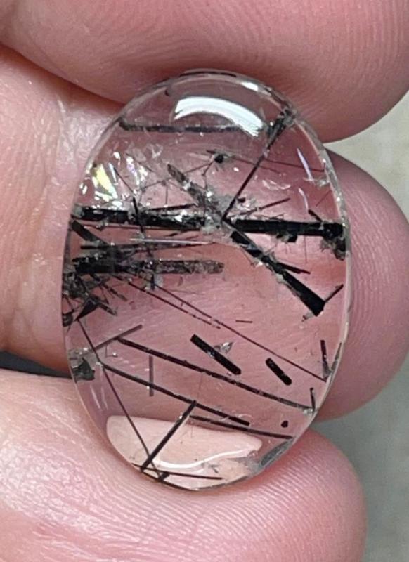 Oval 24x16mm Tourmalated Quartz Cabochon 49
