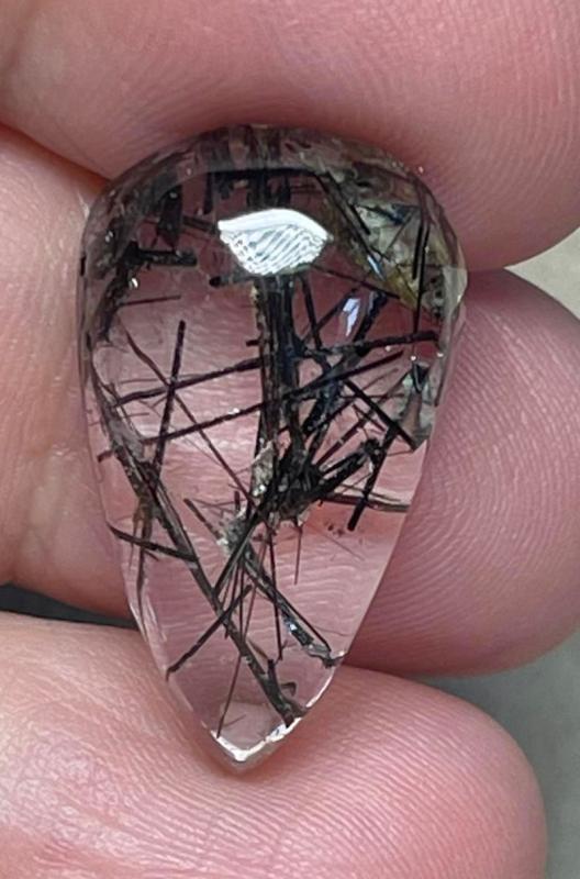 Teardrop 25x14mm Tourmalated Quartz Cabochon 61