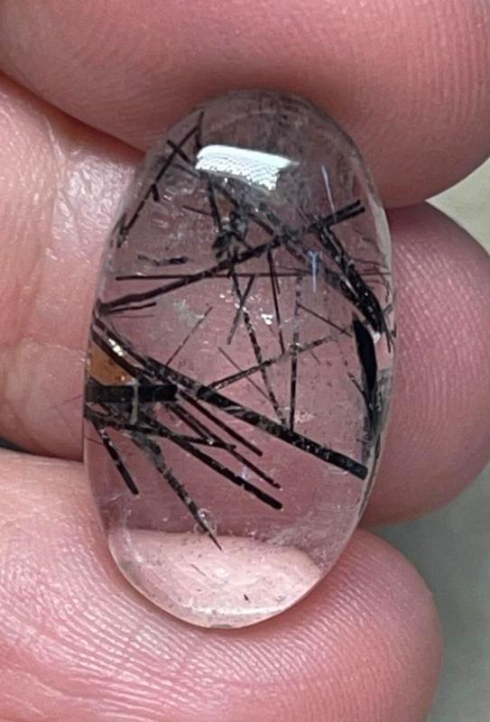 Oval 24x13mm Tourmalated Quartz Cabochon 63