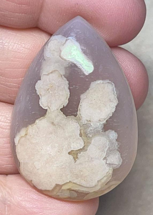 Teardrop 41x29mm Cherry Blossom Agate Cabochon 09