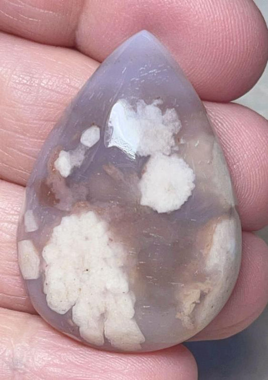 Teardrop 39x28mm Cherry Blossom Agate Cabochon 20