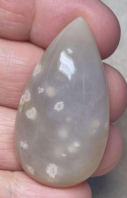 Teardrop 44x24mm Cherry Blossom Agate Cabochon 25