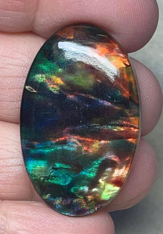Oval 36x23mm Dichroic Glass Cabochon 09