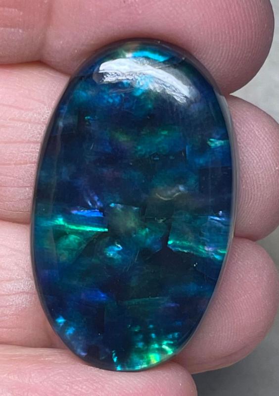 Oval 34x21mm Dichroic Glass Cabochon 11