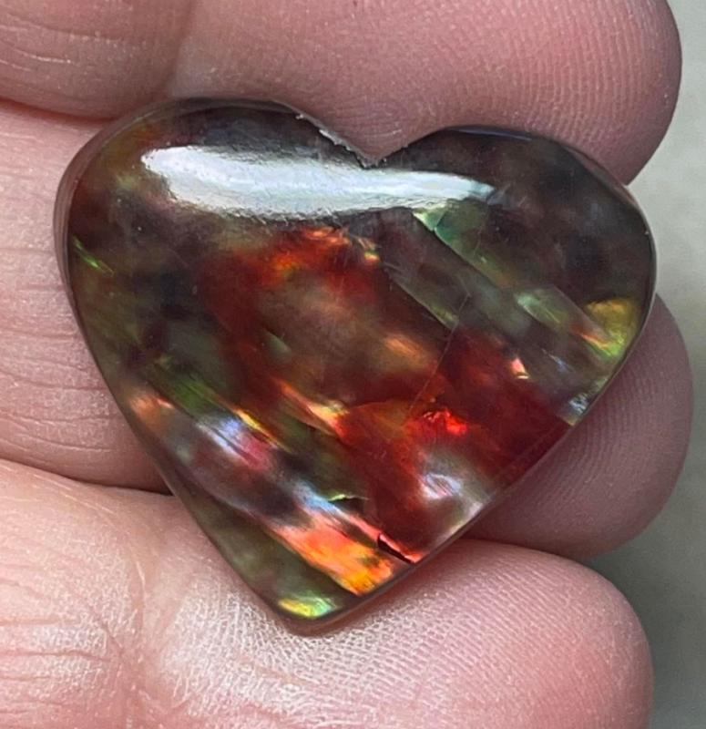 Heart 24x28mm Dichroic Glass Cabochon 19