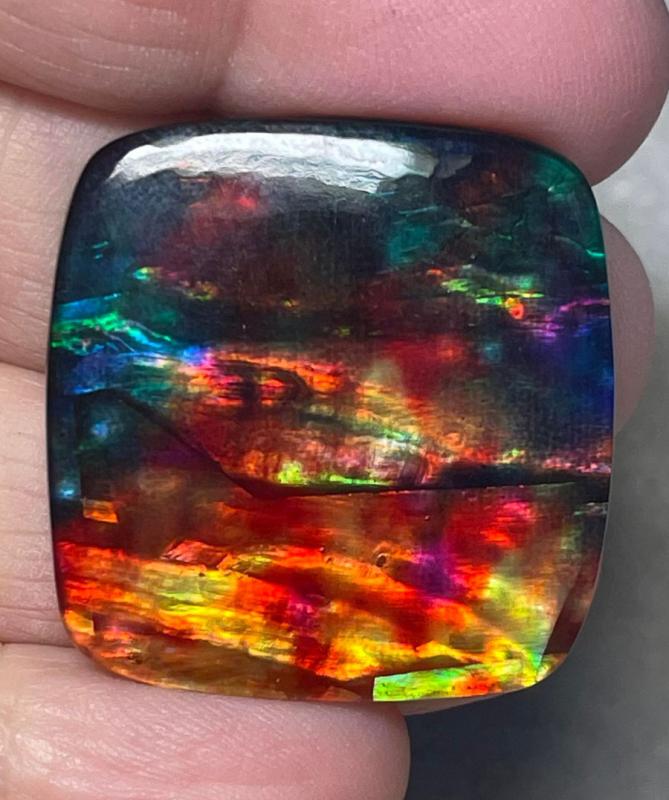 Rectangle 30x29mm Dichroic Glass Cabochon 20