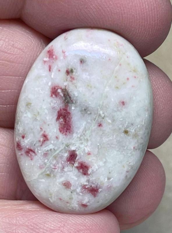 Oval 30x22mm Cinnabar in Quartz Cabochon 10