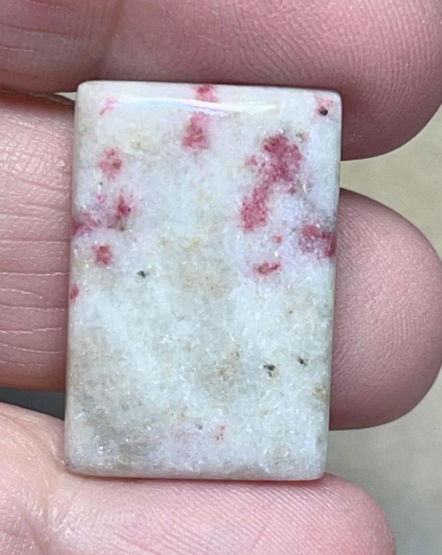Rectangle 26x17mm Cinnabar in Quartz Cabochon 14