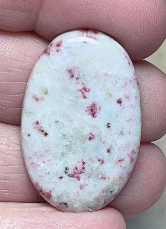 Oval 33x21mm Cinnabar in Quartz Cabochon 15