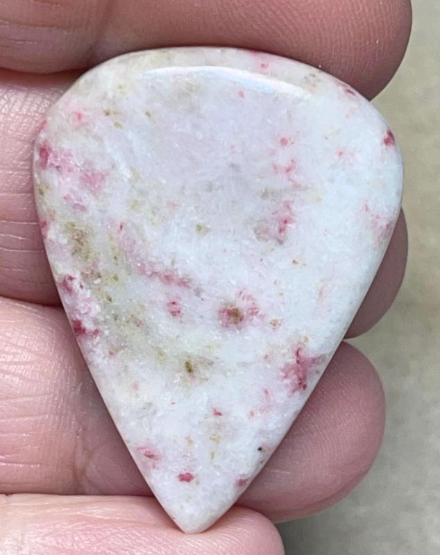 Teardrop 37x28mm Cinnabar in Quartz Cabochon 21