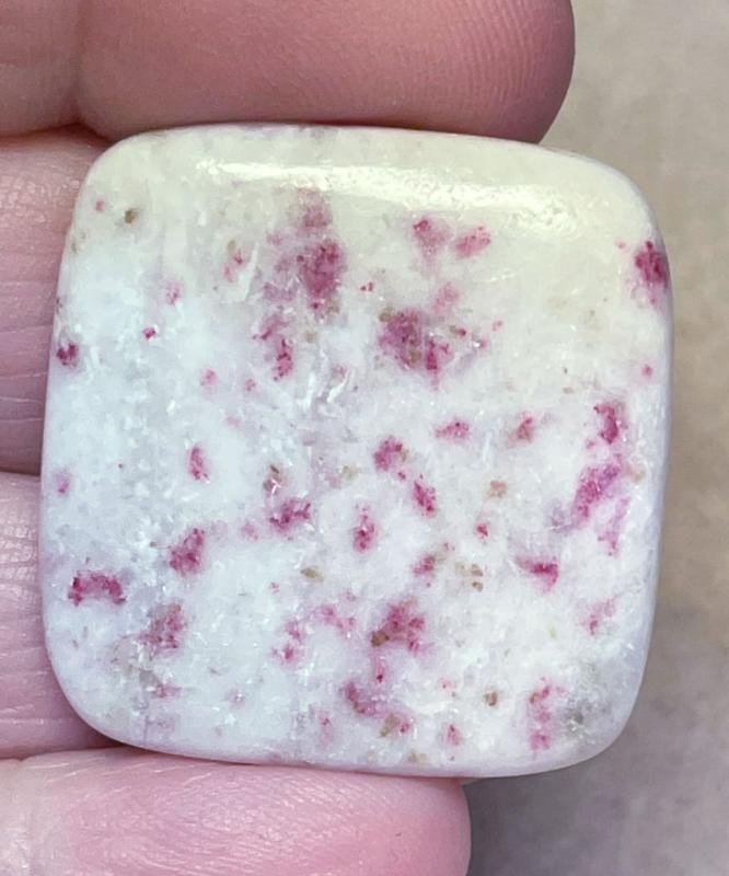 Square 31x30mm Cinnabar in Quartz Cabochon 22