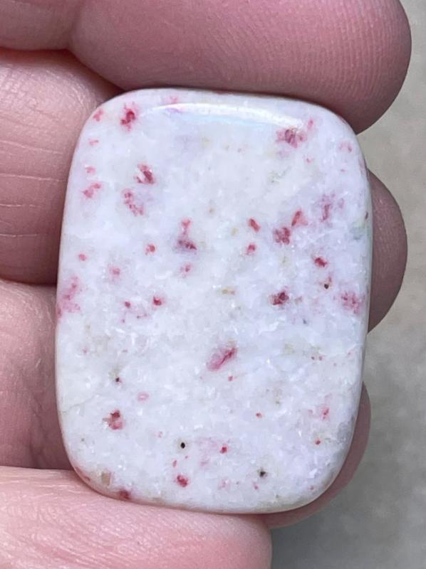 Rectangle 30x22mm Cinnabar in Quartz Cabochon 24
