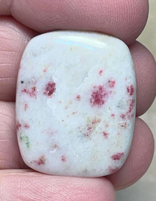 Rectangle 27x21mm Cinnabar in Quartz Cabochon 25
