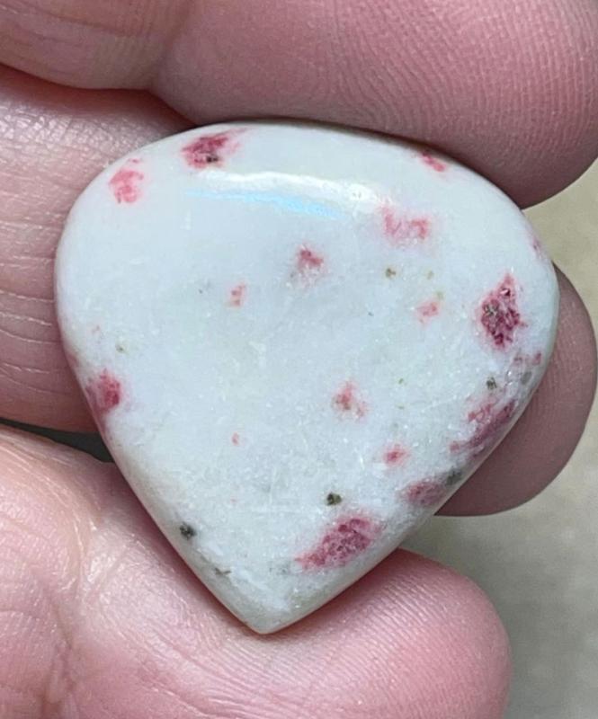 Teardrop 27x26mm Cinnabar in Quartz Cabochon 26
