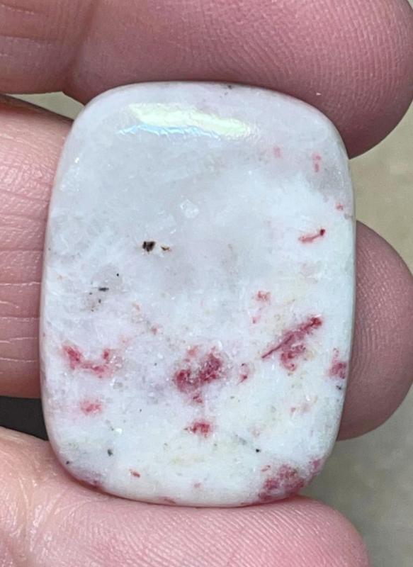 Rectangle 29x21mm Cinnabar in Quartz Cabochon 27
