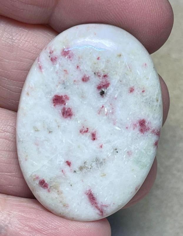 Oval 39x28mm Cinnabar in Quartz Cabochon 32