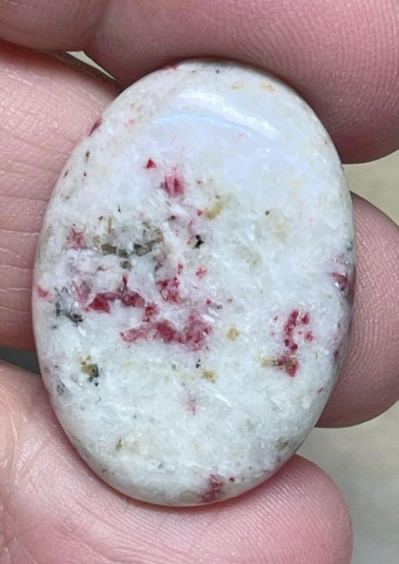 Oval 30x21mm Cinnabar in Quartz Cabochon 35