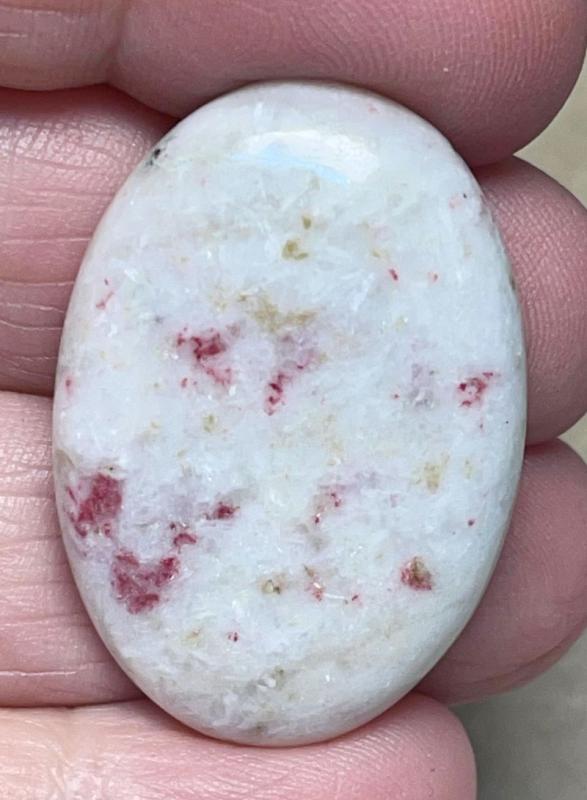 Oval 35x24mm Cinnabar in Quartz Cabochon 37