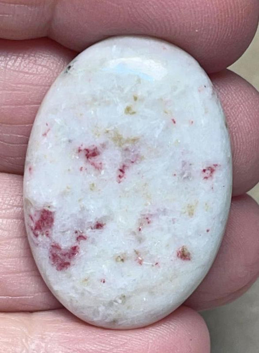 Oval 35x24mm Cinnabar in Quartz Cabochon 37