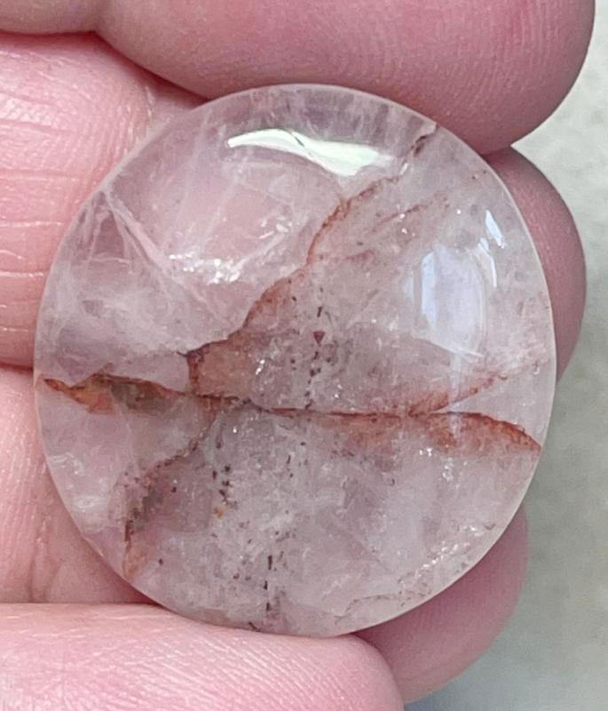 Round 28x26mm Hematoid Quartz Cabochon 26