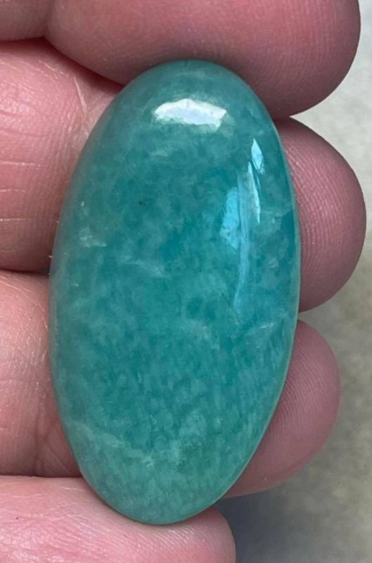 Oval 37x19mm Peruvian Amazonite Cabochon 19