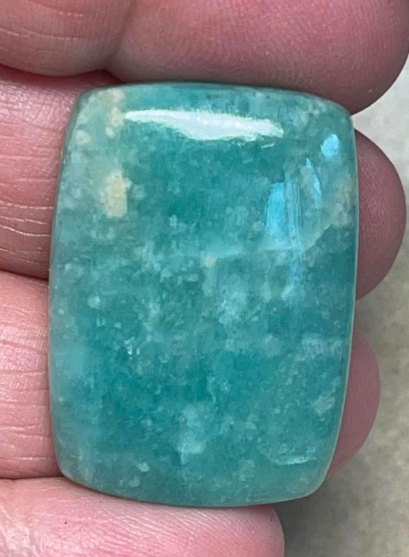 Rectangle 33x24mm Peruvian Amazonite Cabochon 21