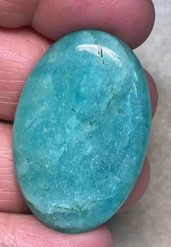 Oval 41x27mm Peruvian Amazonite Cabochon 25