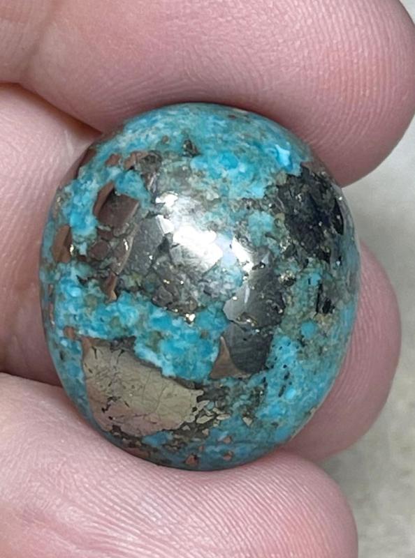Oval 22x19mm P Turquoise Cabochon 35
