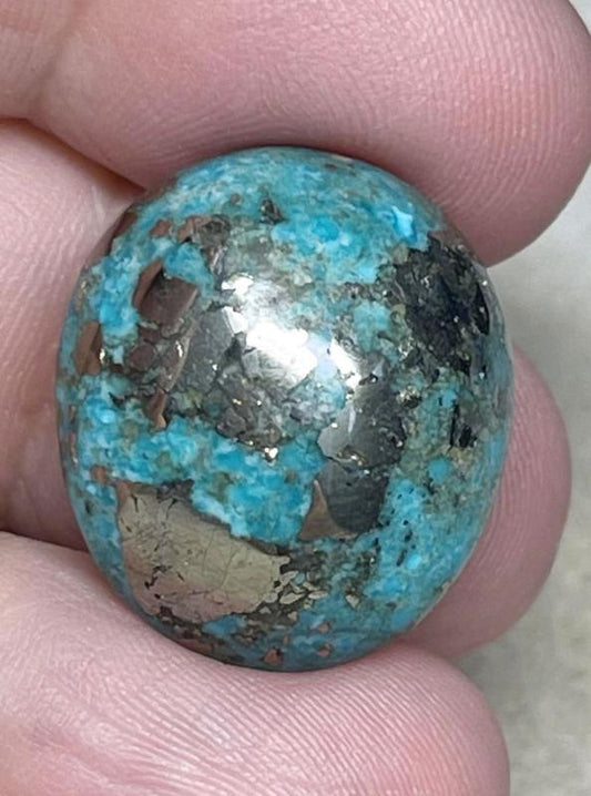 Oval 22x19mm P Turquoise Cabochon 35