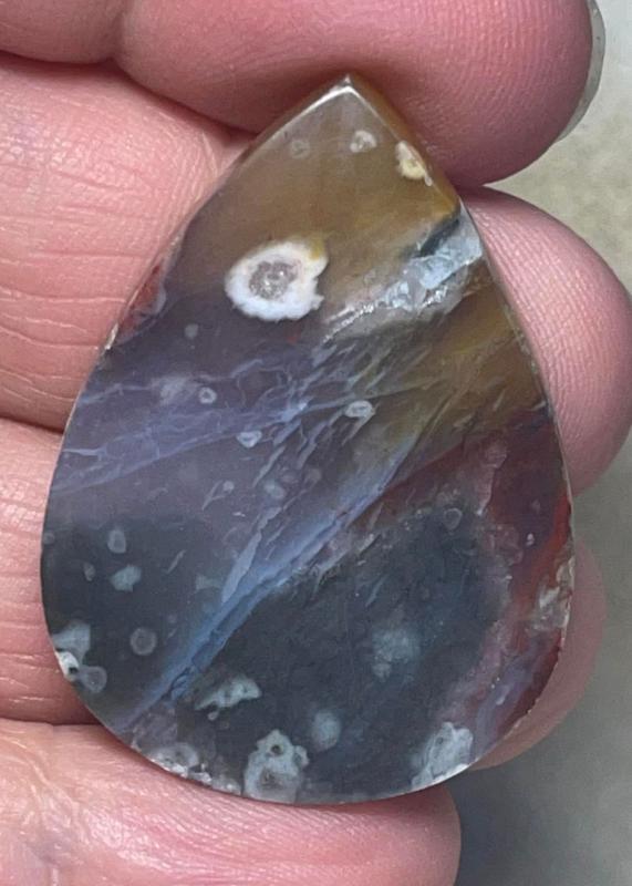 Teardrop 37x27mm Oregon Sunset Jasper Cabochon 16
