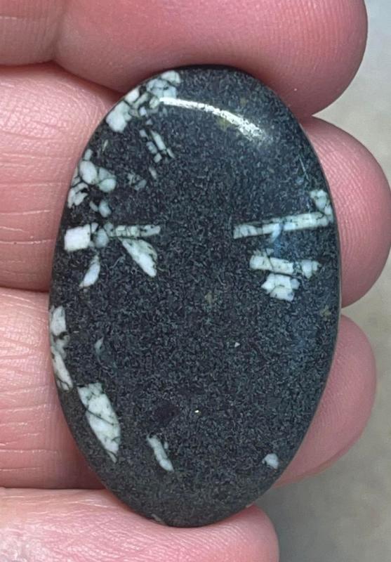 Oval 36x23mm Chinese Writing Stone Cabochon 06
