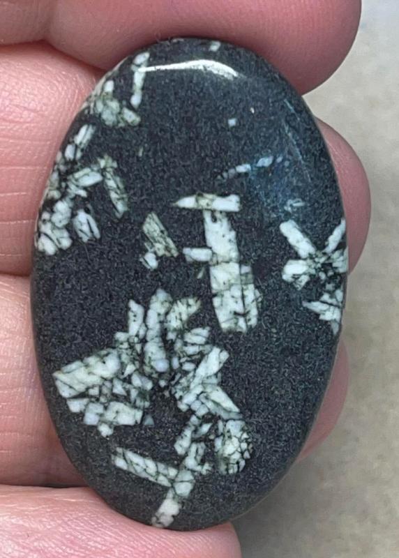 Oval 39x25mm Chinese Writing Stone Cabochon 24